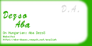 dezso aba business card