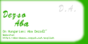 dezso aba business card